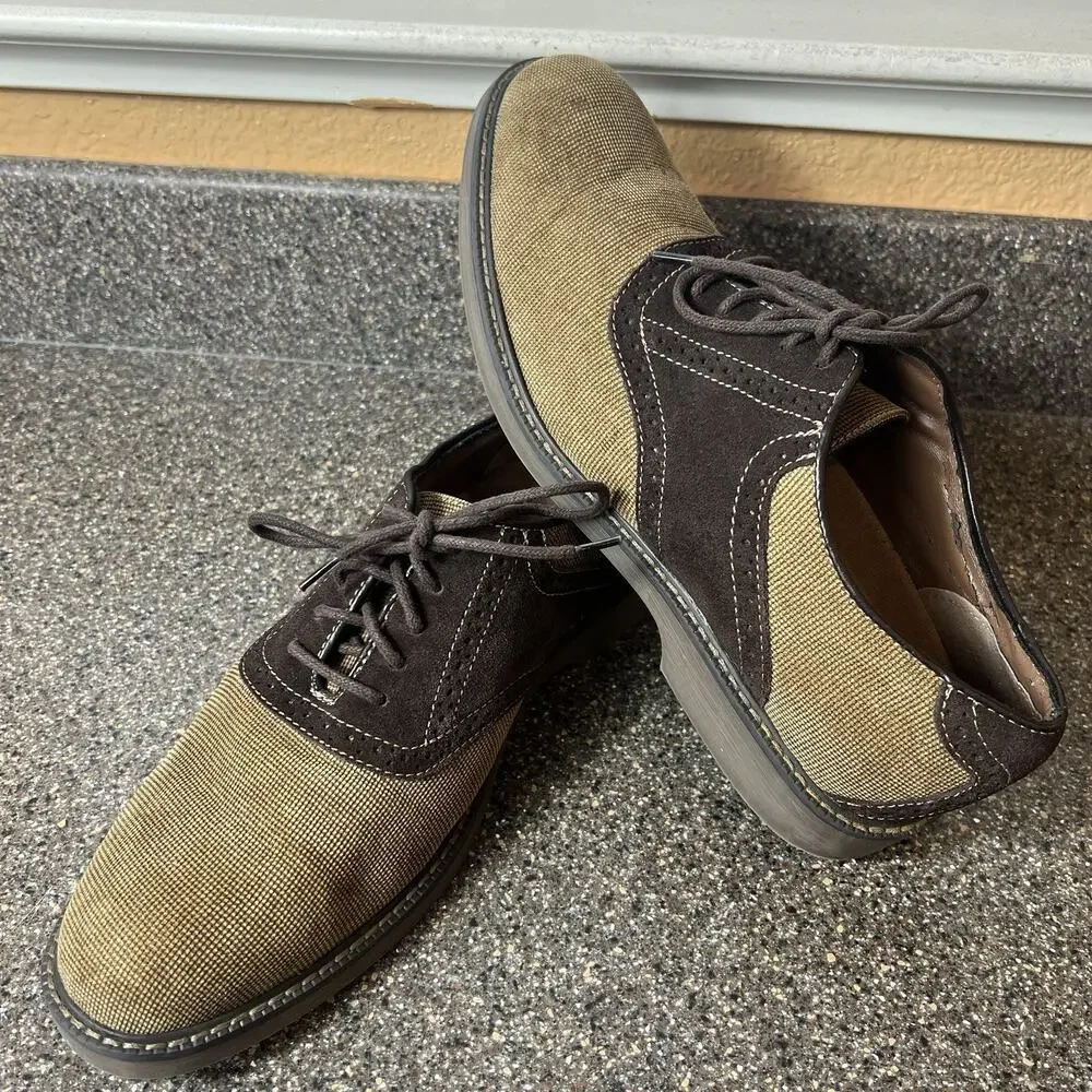 G.H.Bass & Co Men's Size 10.5 D Shoes Brown Fabric Casual Comfort Oxford Lace Up